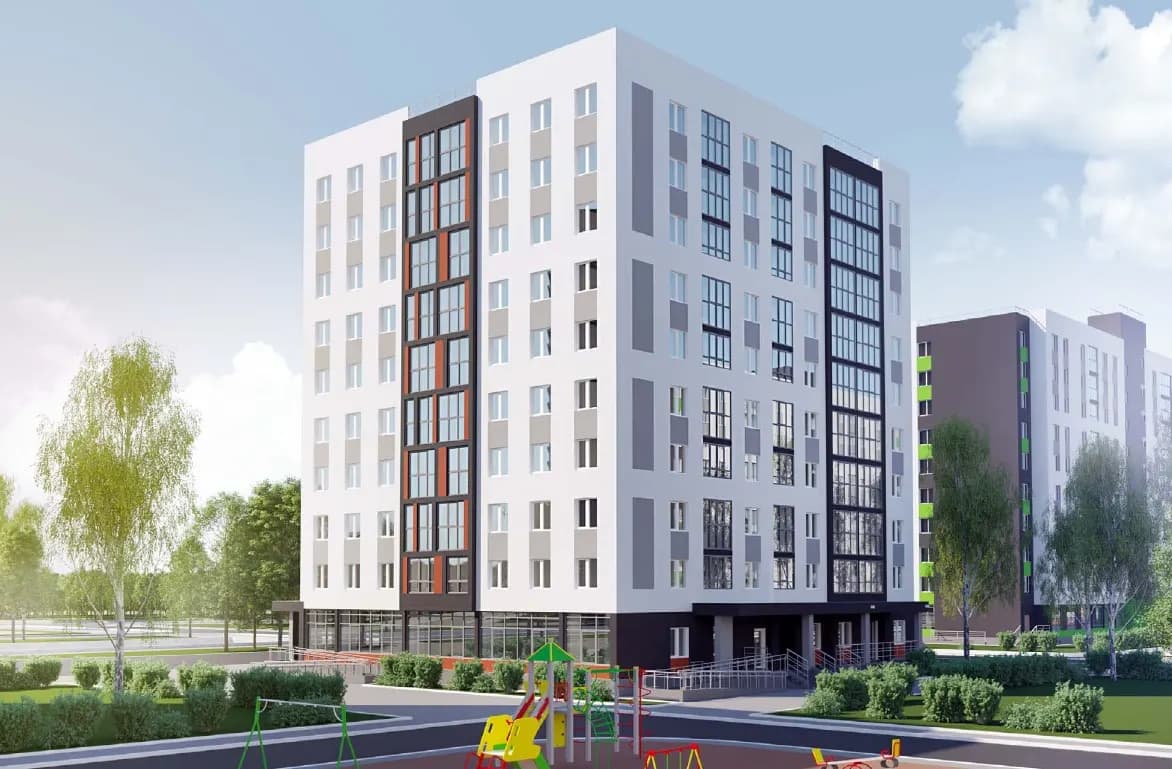 Жилой дом, Уфа, Кировский район, микрорайон «Кузнецовский Затон», квартал 56,на участках 56/1,56/2,56/3
