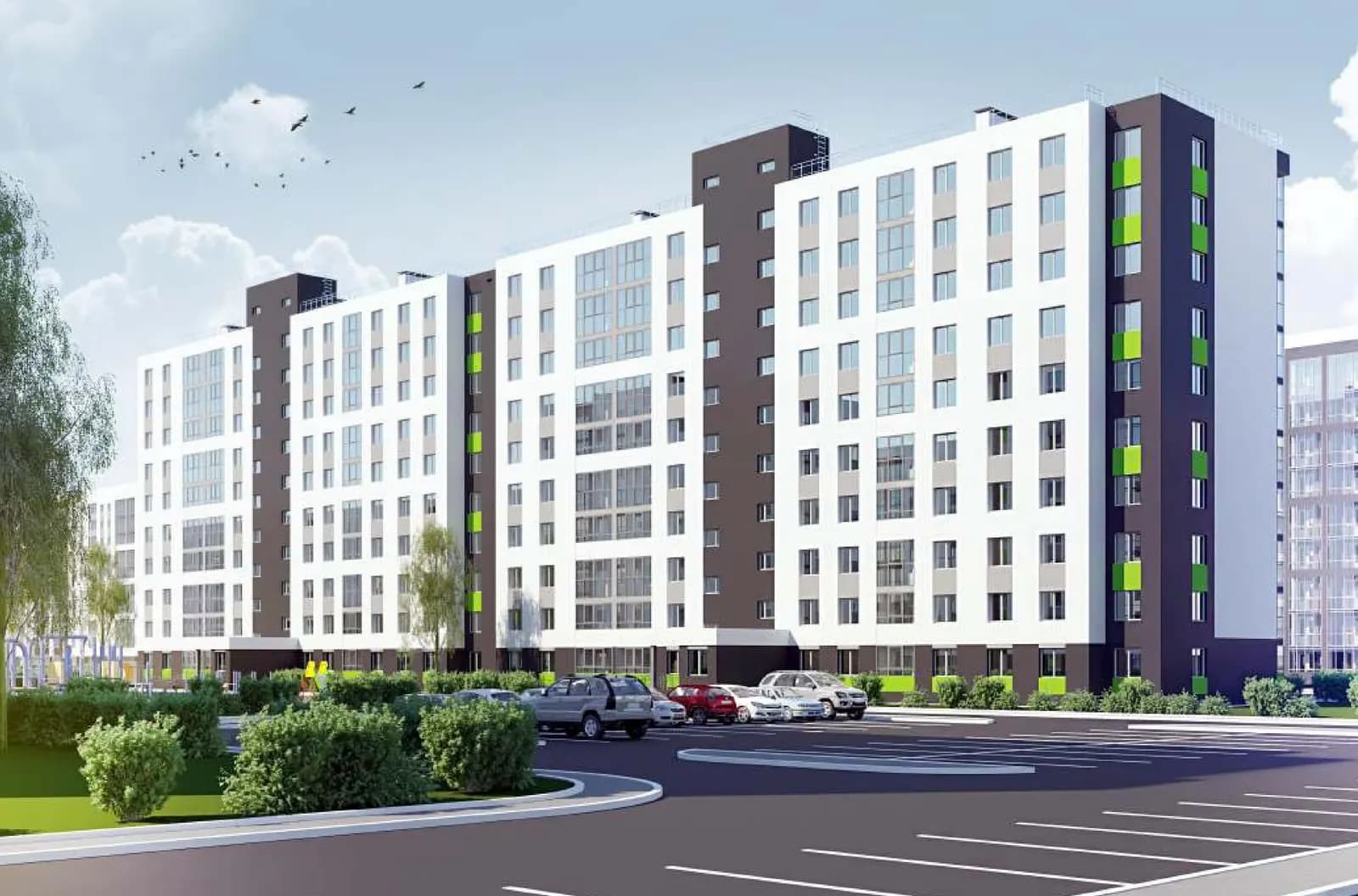 Жилой дом, Уфа, Кировский район, микрорайон «Кузнецовский Затон», квартал 56, на участках 56/6,56/7,56/8